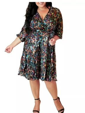 Maree Pour Toi Kalidescope Burn Out Wrap Dress Size 14